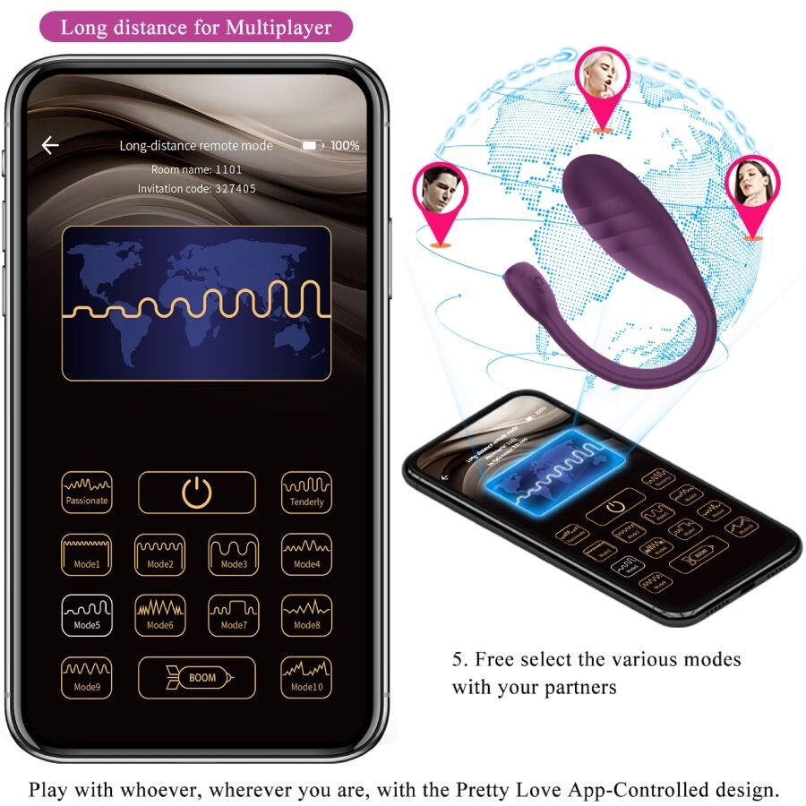 PRETTY LOVE - LEVIATHAN APP-KONTROLLERAD VIBRATOR LILA
