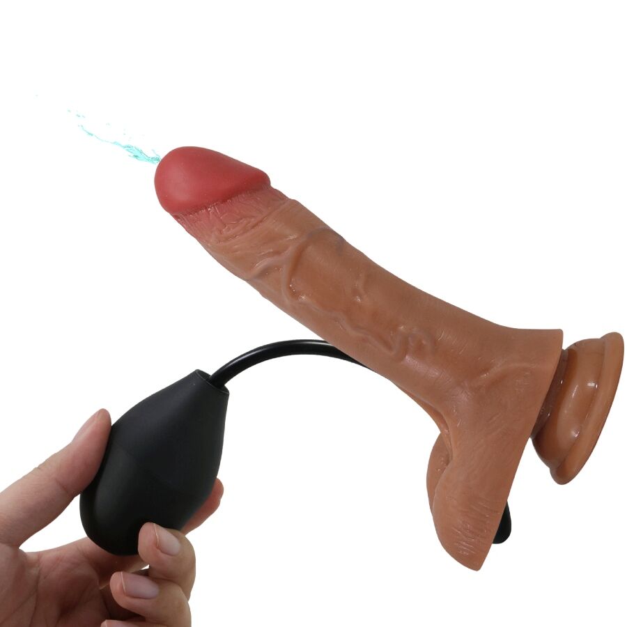 PRETTY LOVE universell sele med vibrerande och sprutande dildo 15,5 cm