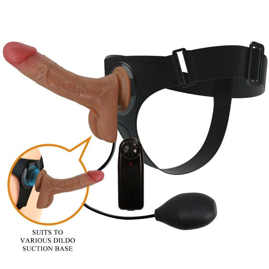 PRETTY LOVE - Universell sele med vibrator och sprutdildo 15,5 cm Mulato