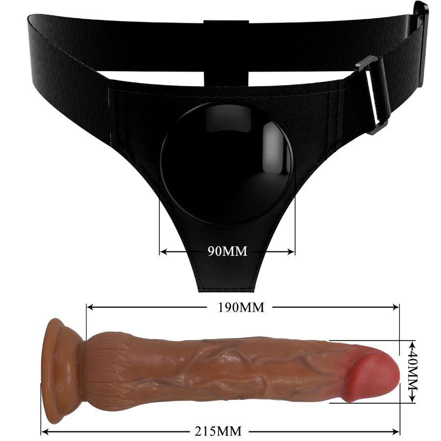 PRETTY LOVE Kyton Universal Harness Briefs med Squirting Dildo 19 cm