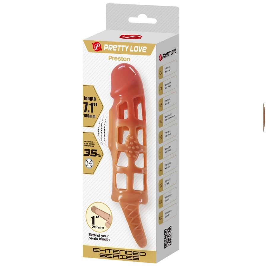 PRETTY LOVE Preston vibrerande penisfodral 18 cm