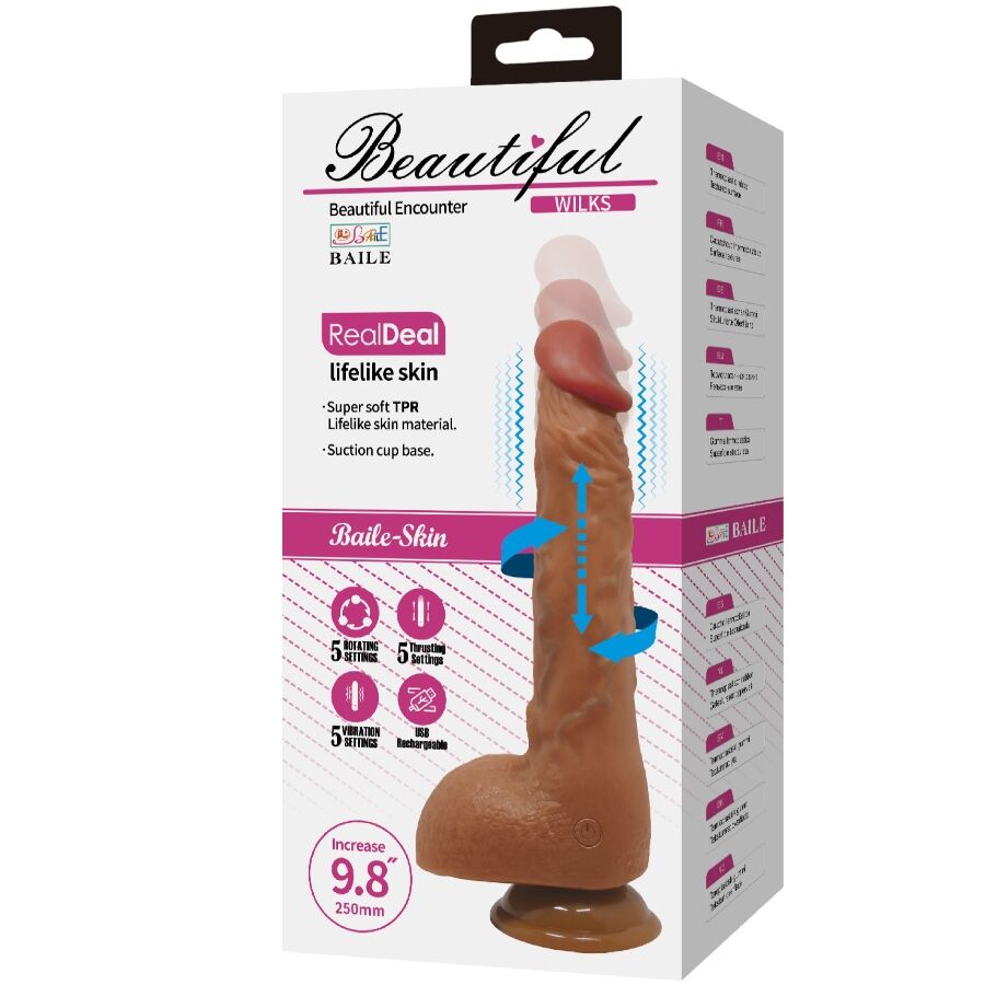 BAILE Beautiful Wilks realistisk vibrator 25 cm