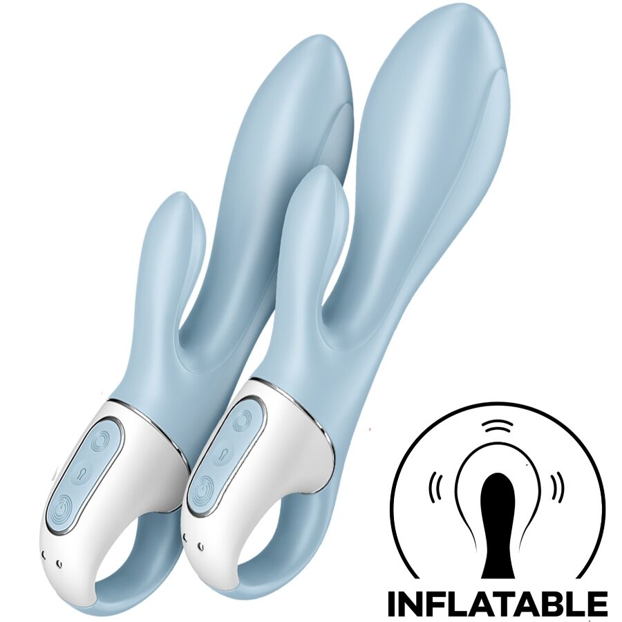 Uppblåsbar kaninvibrator Air Pump Bunny 1 i blå färg