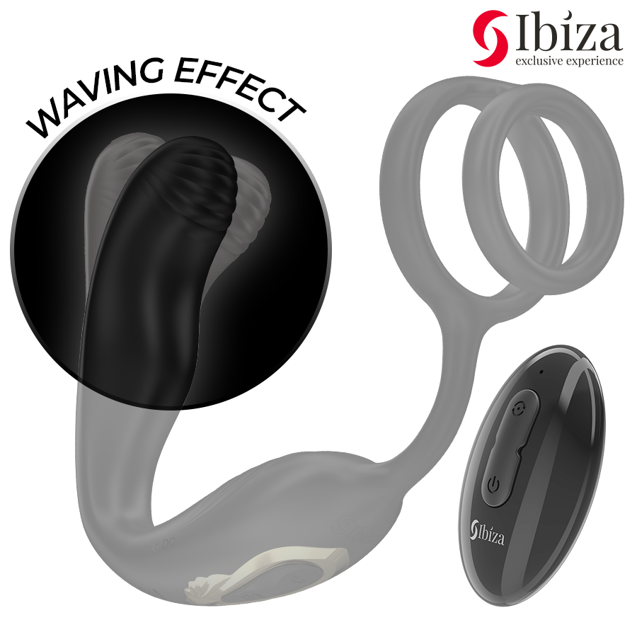 IBIZA Wiggle fjärrstyrd rotationsanalplugg med vibration
