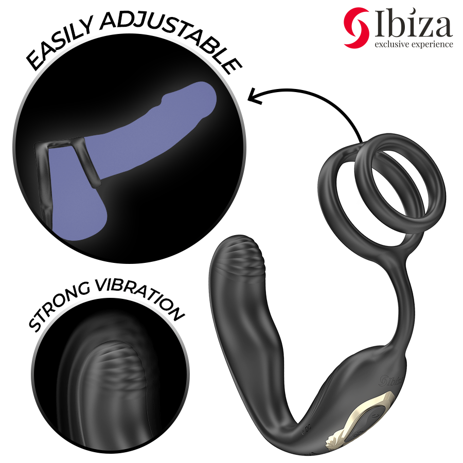 IBIZA Wiggle fjärrstyrd rotationsanalplugg med vibration