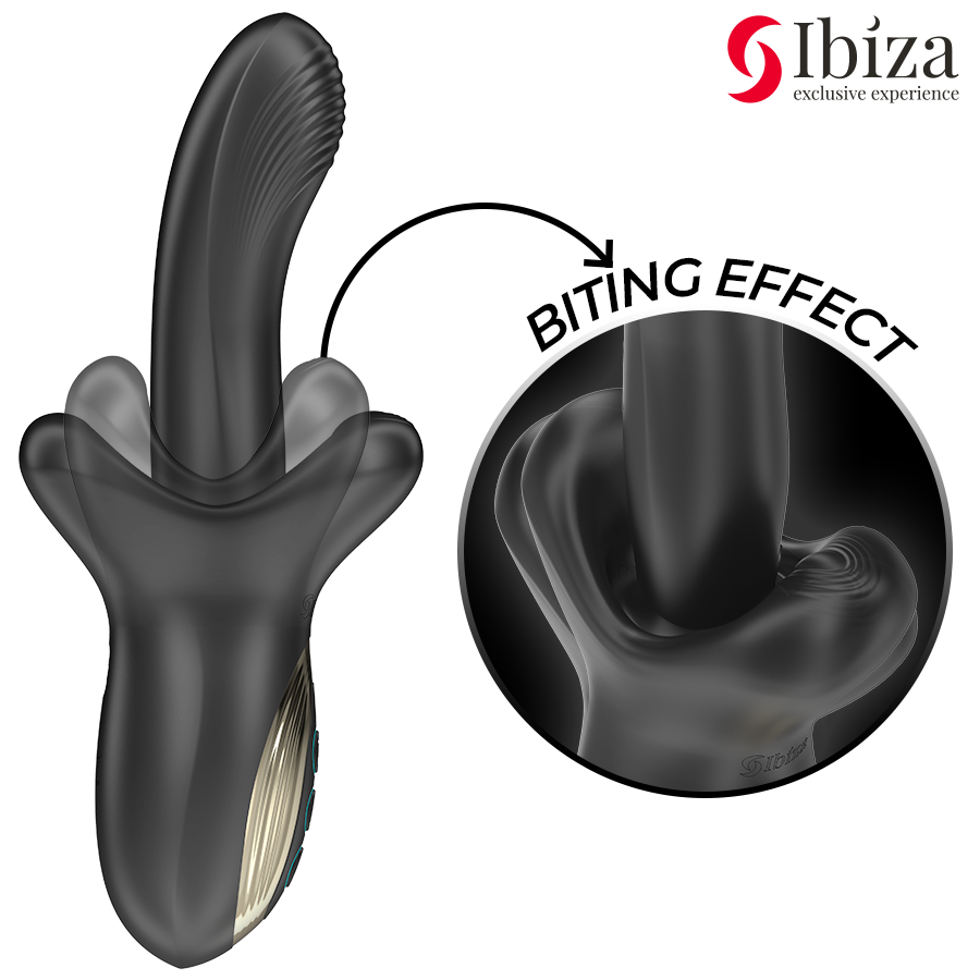 IBIZA kraftfull vibrator med thrusting och biting-effekt
