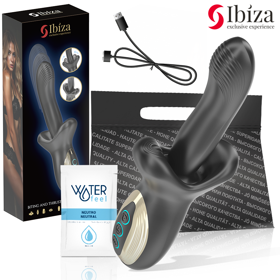IBIZA kraftfull vibrator med thrusting och biting-effekt