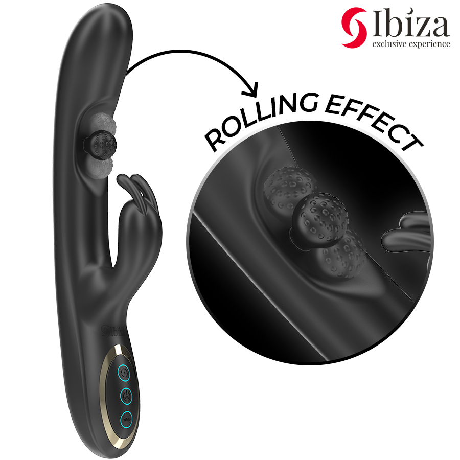 IBIZA - Kraftfull Rabbit Vibrator med Masserande Rullkulor