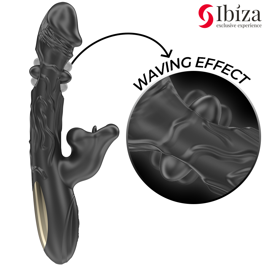 IBIZA vibrator och klitorisstimulator med bett- och rotations effekt