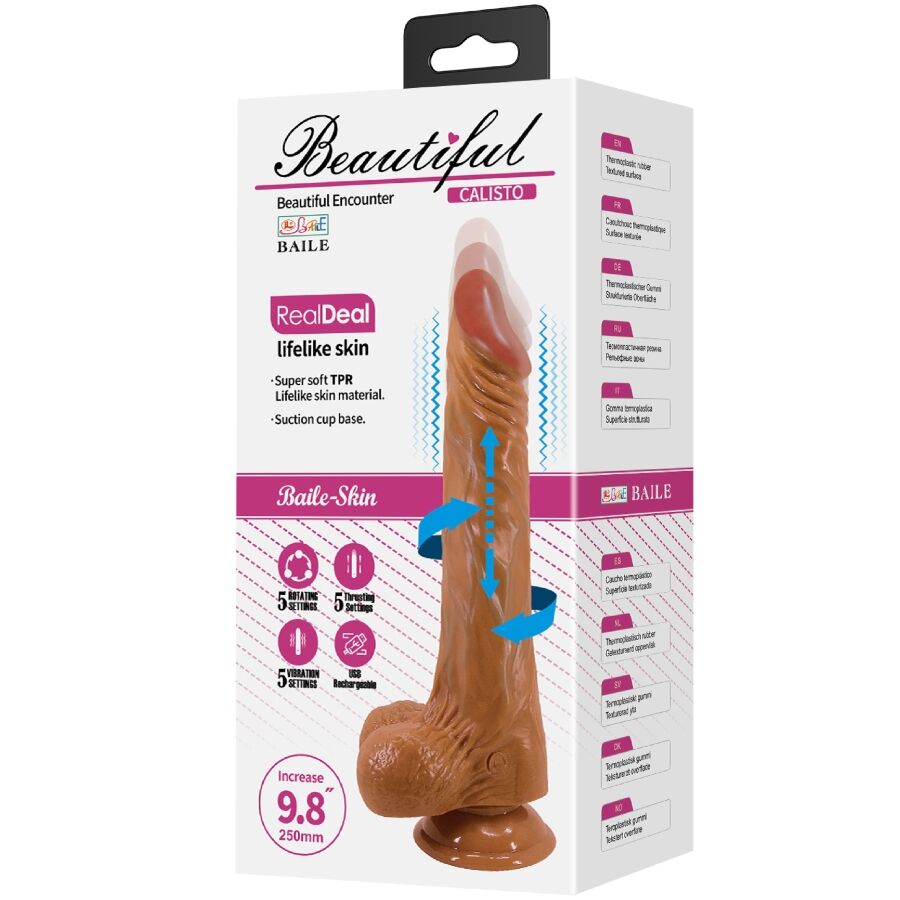 BAILE Calisto realistisk dildo 24 cm köttfärgad