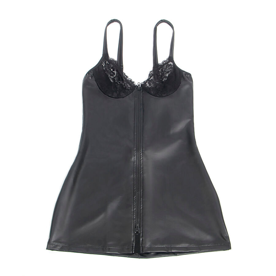 SUBBLIME Svart PU Läder Spets Dragkedja Lingerie