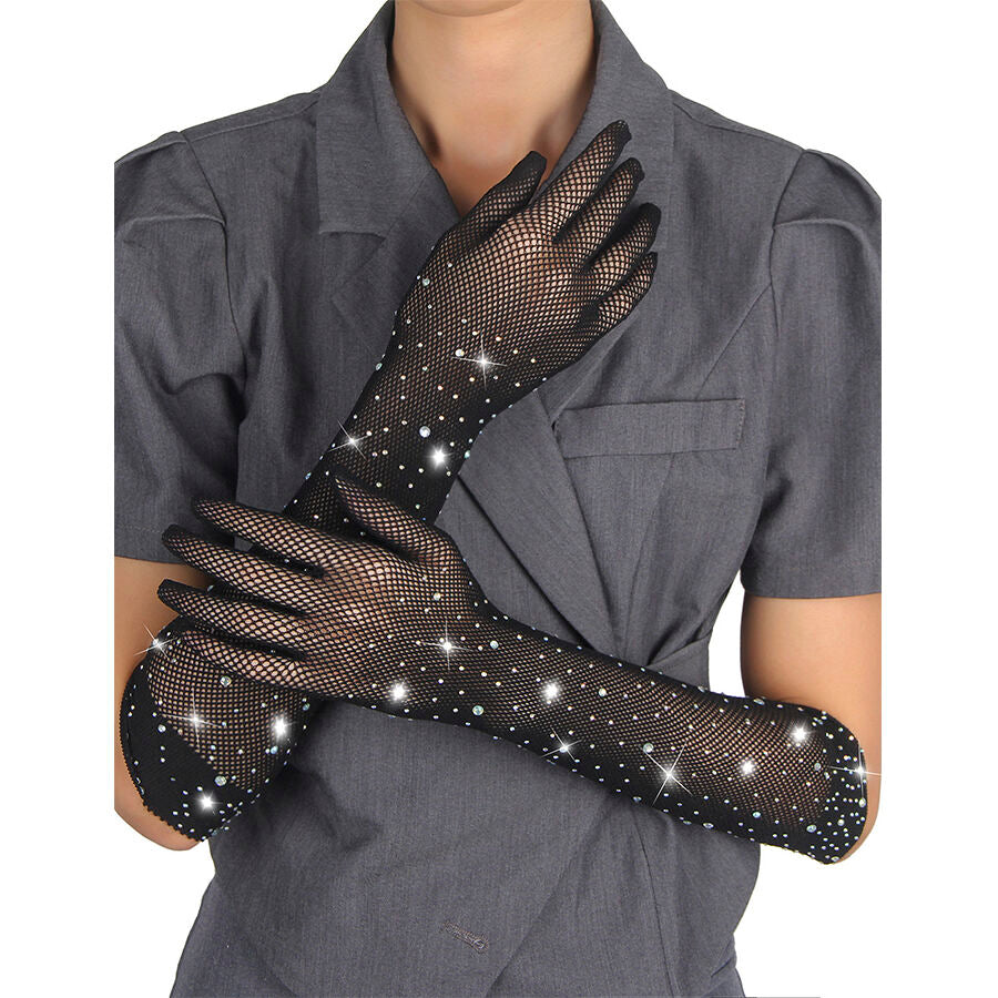 SUBBLIME - 957469SHINE TRANSPARENT HANDSKAR SVART S/M