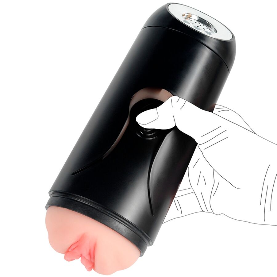 SHEQU vaginaformad handhållna masturbator med vibration