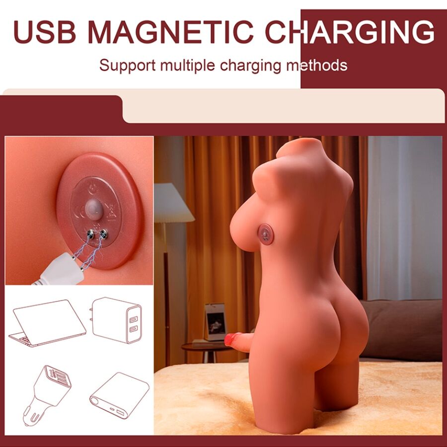 XISE Miah Lady Boy kvinnlig torso med dildo och vibration 55 cm