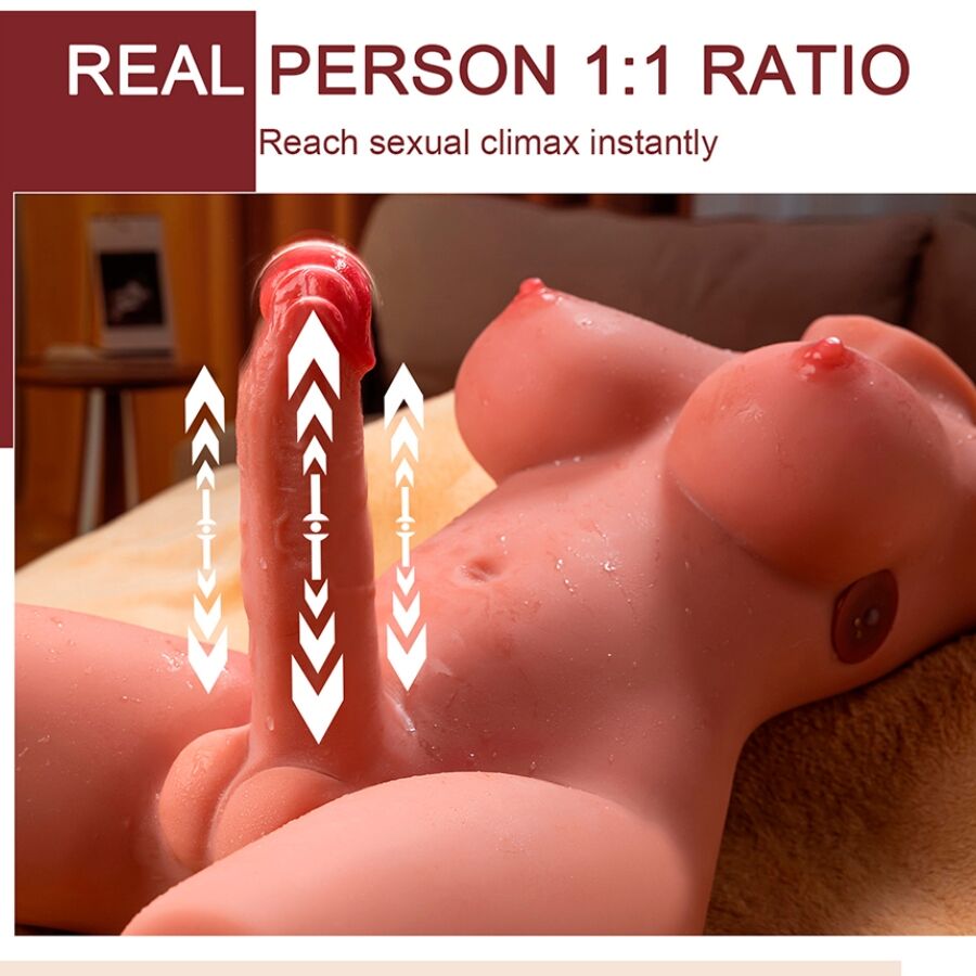 XISE Miah Lady Boy kvinnlig torso med dildo och vibration 55 cm