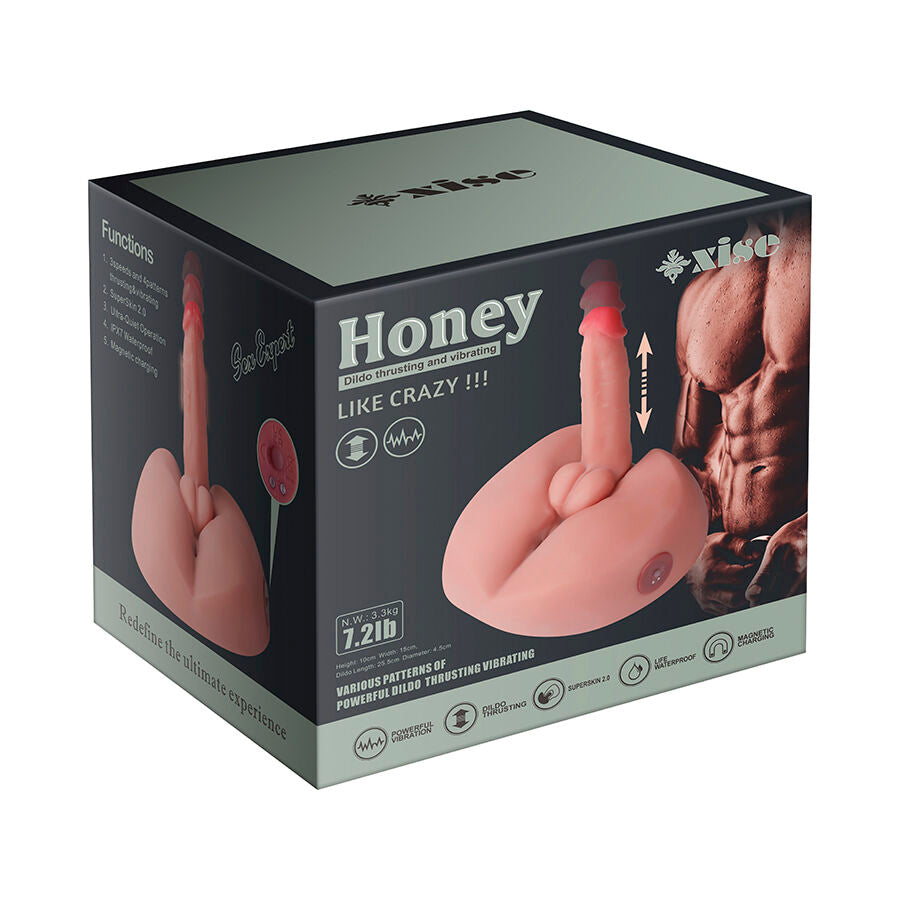 XISE realistisk dildo masturbator med vibration 25 cm