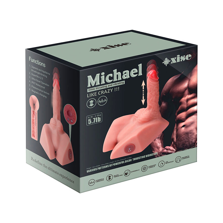 XISE Michael realistisk dildo och anus masturbator 15 cm