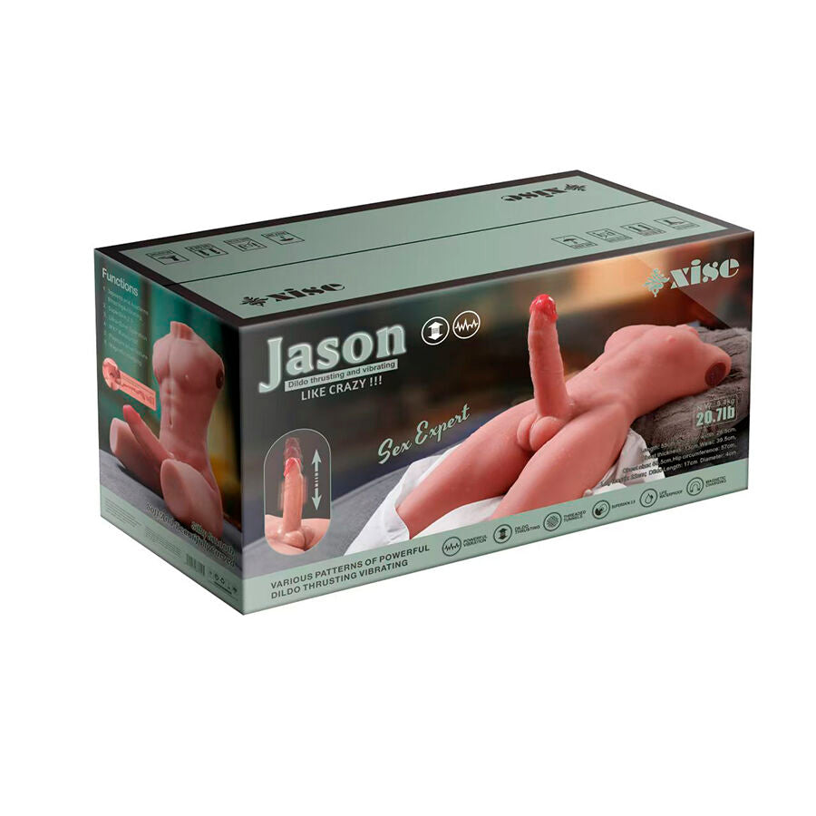 Realistisk manlig torso med stöt och vibration 55 cm