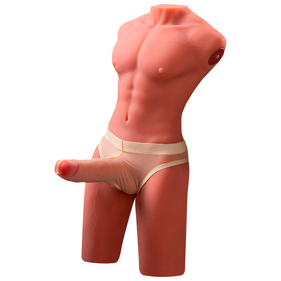 Realistisk manlig torso med stöt och vibration 55 cm