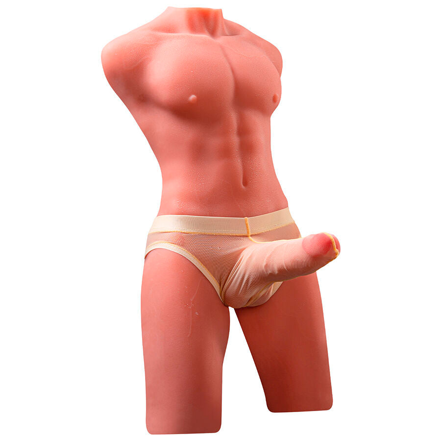 Realistisk manlig torso med stöt och vibration 55 cm