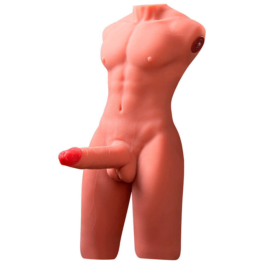 Realistisk manlig torso med stöt och vibration 55 cm