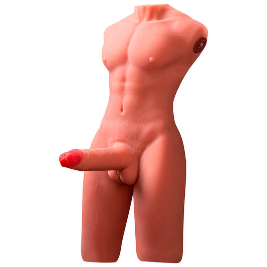 Realistisk manlig torso med stöt och vibration 55 cm