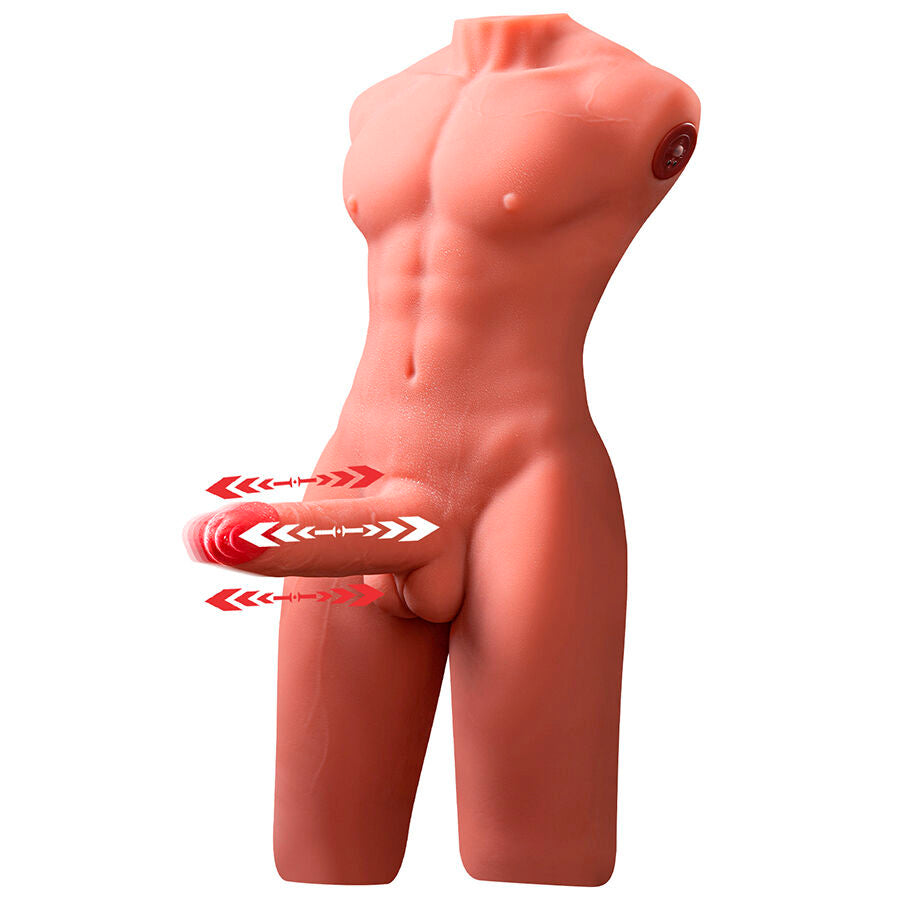 Realistisk manlig torso med stöt och vibration 55 cm