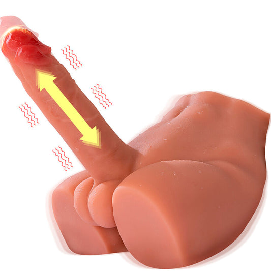 XISE realistisk dildo masturbator med frontal tryck 17,5 cm