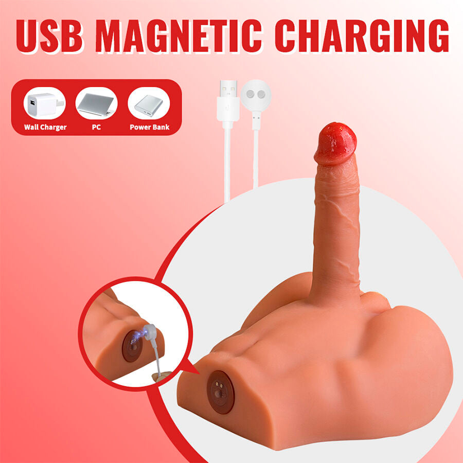 XISE realistisk dildo masturbator med frontal tryck 17,5 cm