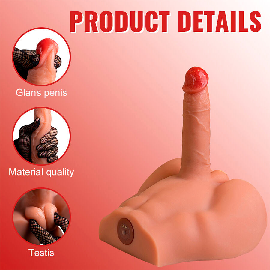 XISE realistisk dildo masturbator med frontal tryck 17,5 cm