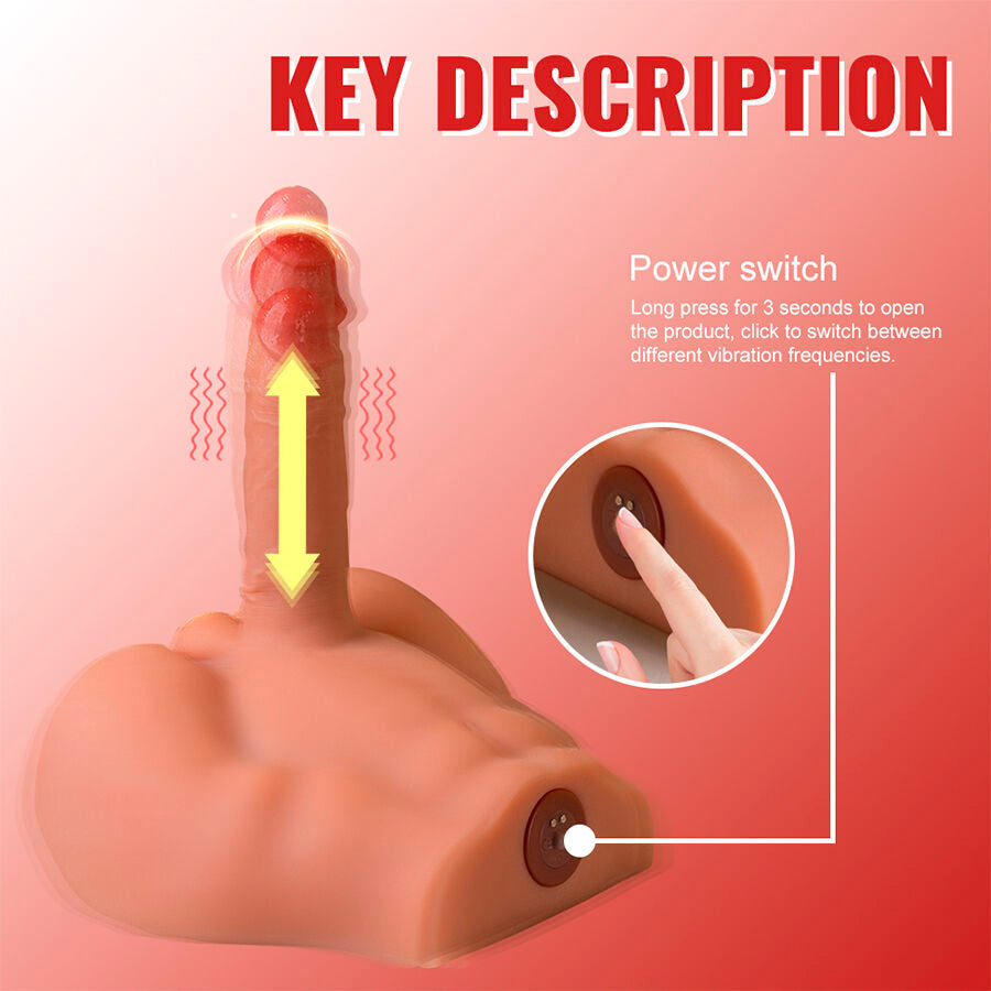 XISE realistisk dildo masturbator med frontal tryck 17,5 cm