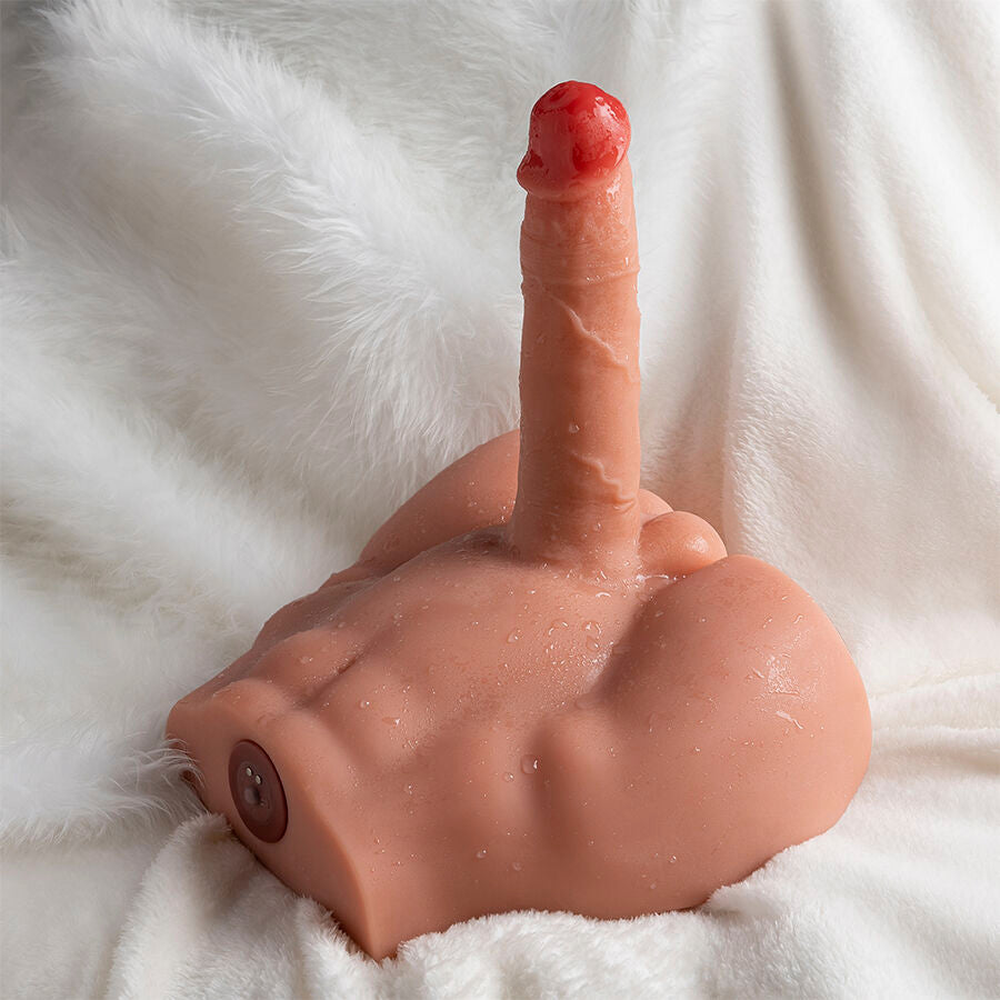 XISE realistisk dildo masturbator med frontal tryck 17,5 cm