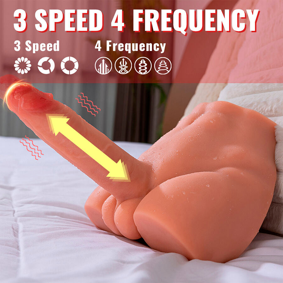 XISE realistisk dildo masturbator med frontal tryck 17,5 cm