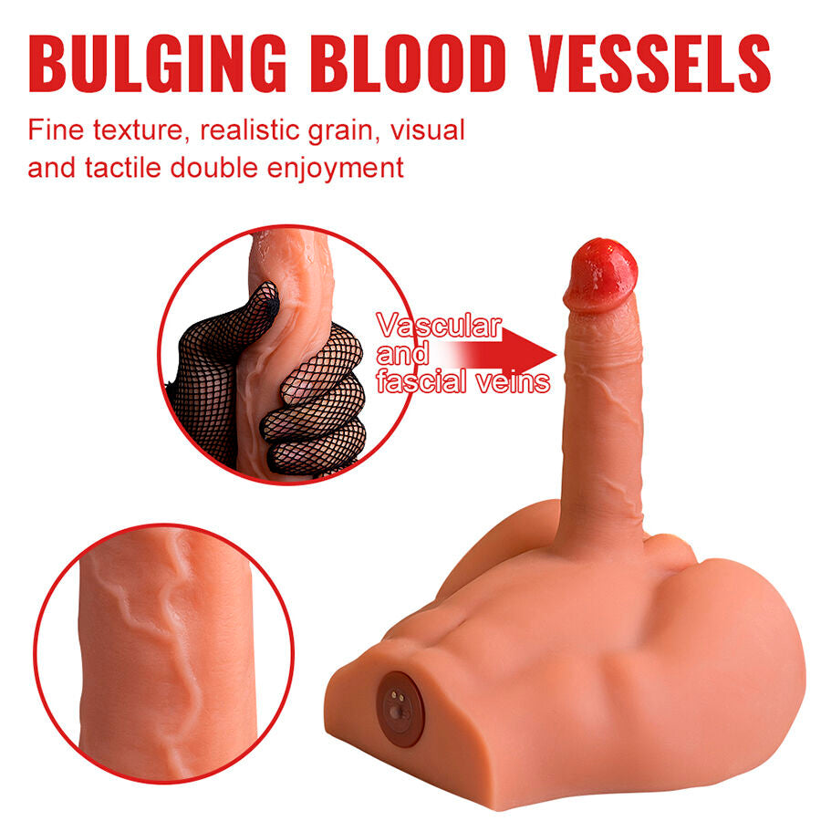 XISE realistisk dildo masturbator med frontal tryck 17,5 cm