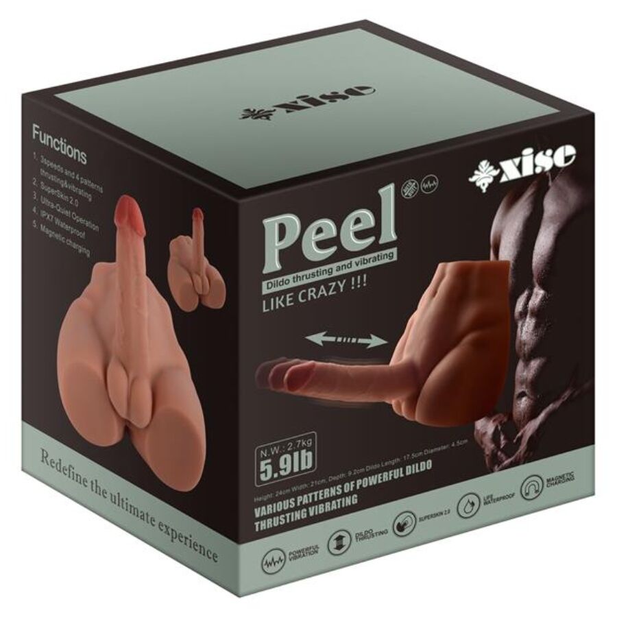 XISE realistisk dildo masturbator med frontal tryck 17,5 cm