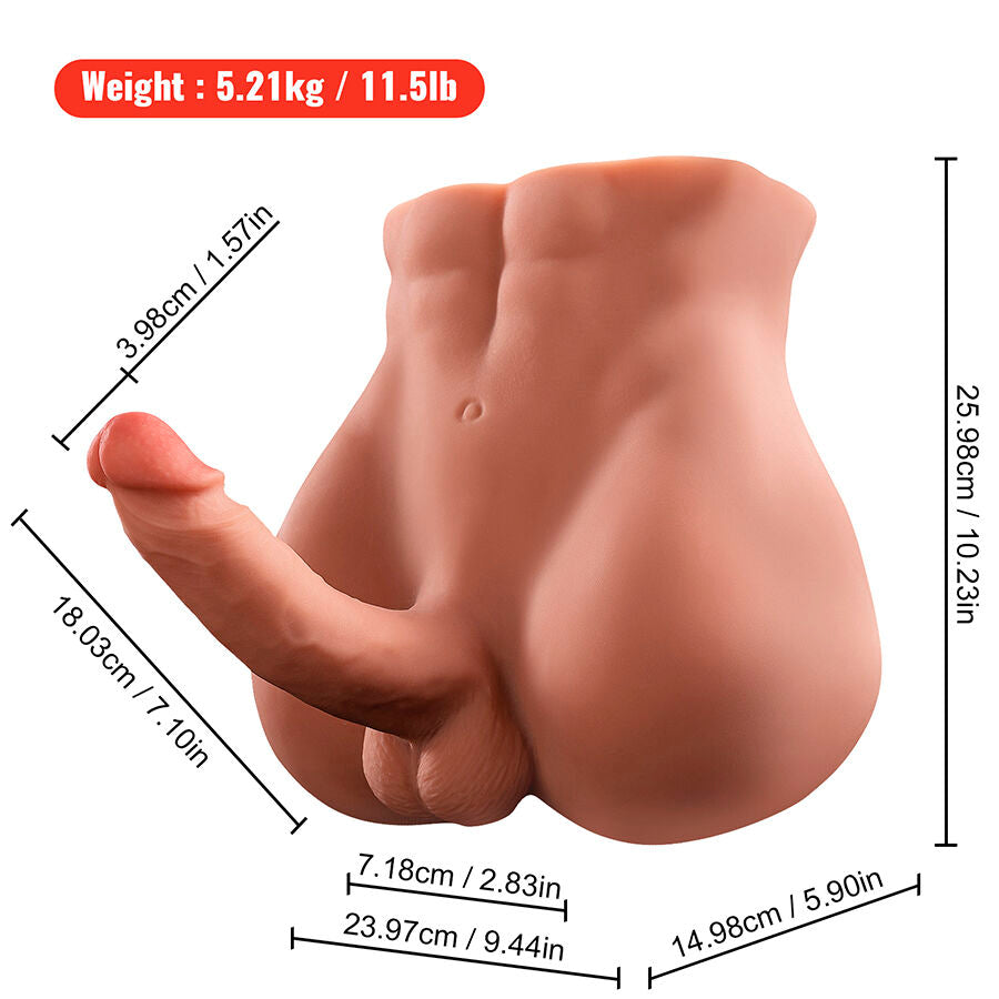 XISE Realistisk Dildo och Anus Masturbator 18 cm