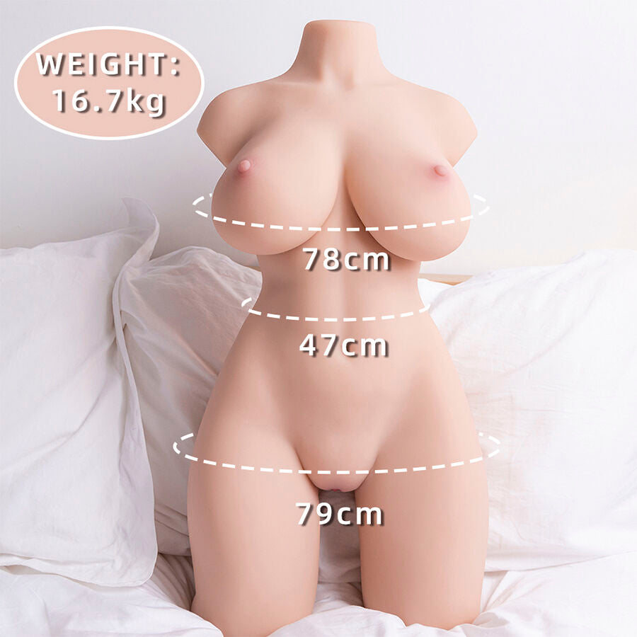 XISE realistisk kvinnlig torso med vibration och rörelse 71 cm