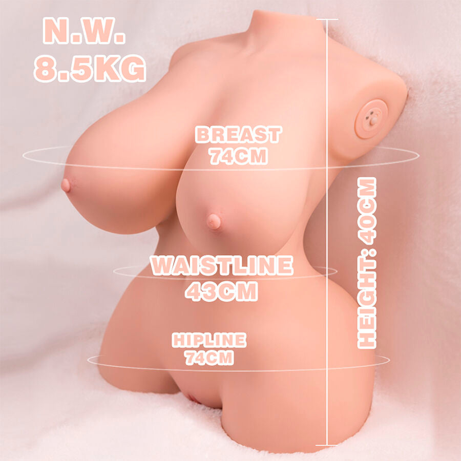 XISE realistisk torso med vibration och tryckande funktion 40 cm