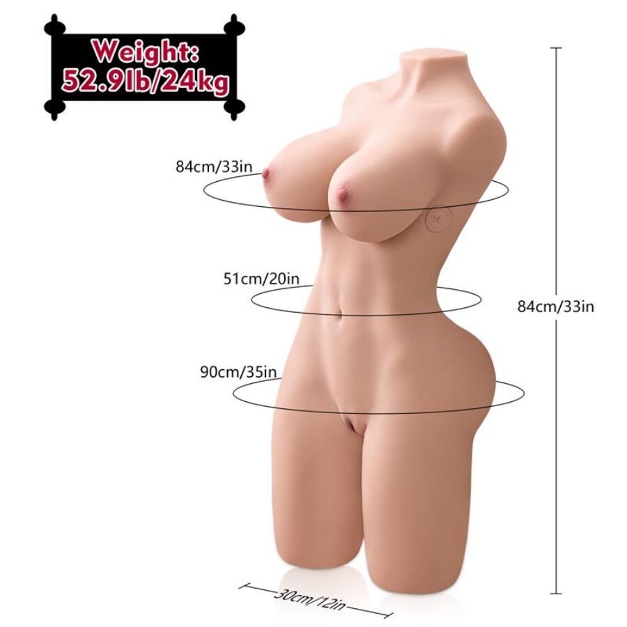 XISE realistisk torso med vibration och tryckande rörelse 84 cm