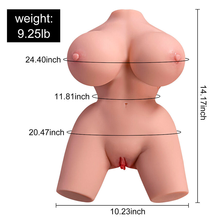 XISE realistisk kvinnlig torso med vibration 36 cm