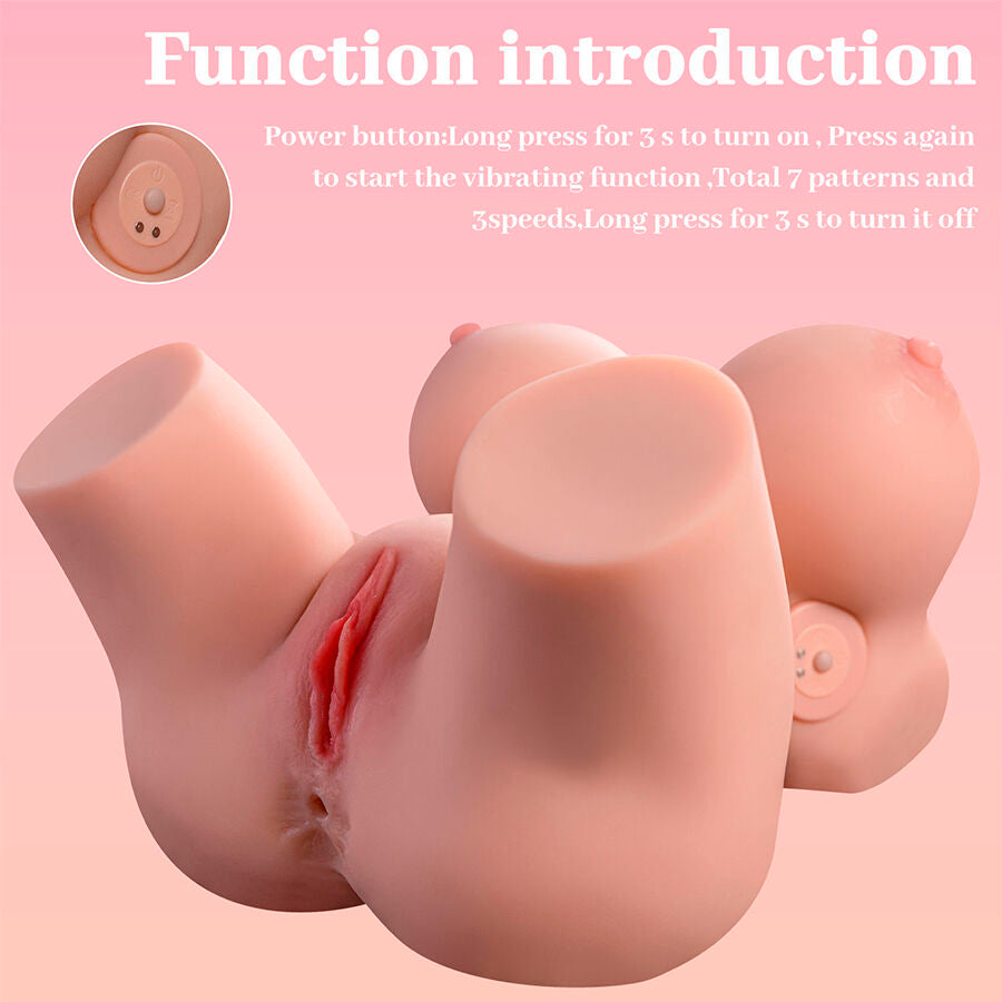 XISE realistisk kvinnlig torso med vibration 36 cm