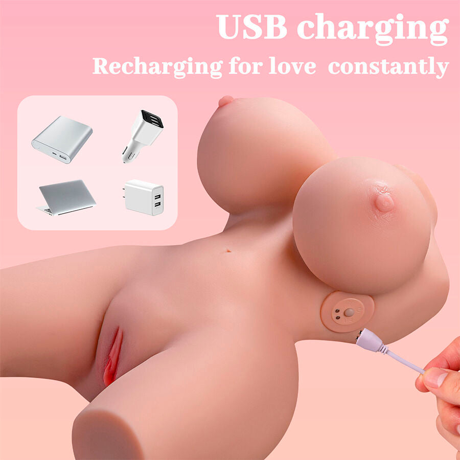 XISE realistisk kvinnlig torso med vibration 36 cm