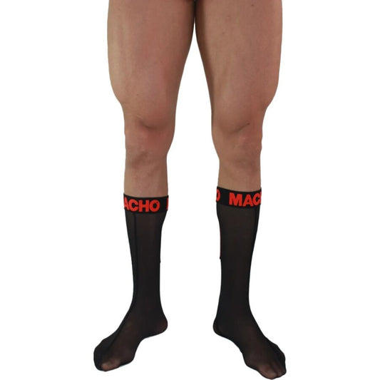 MACHO tunna strumpor i svart och röd