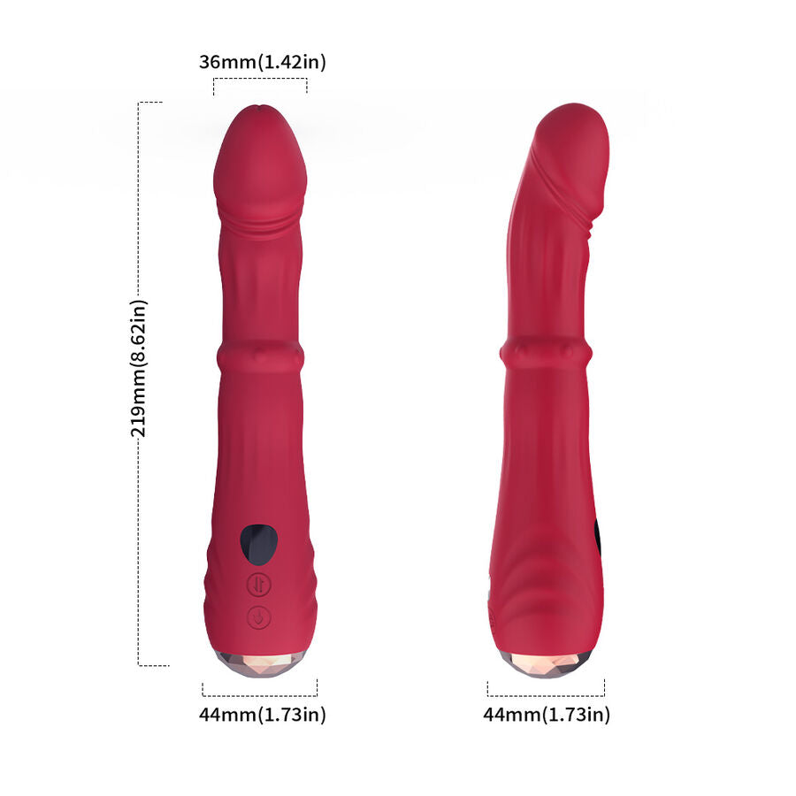 ARMONY Thermo-justerbar Vibrator Dildo Röd