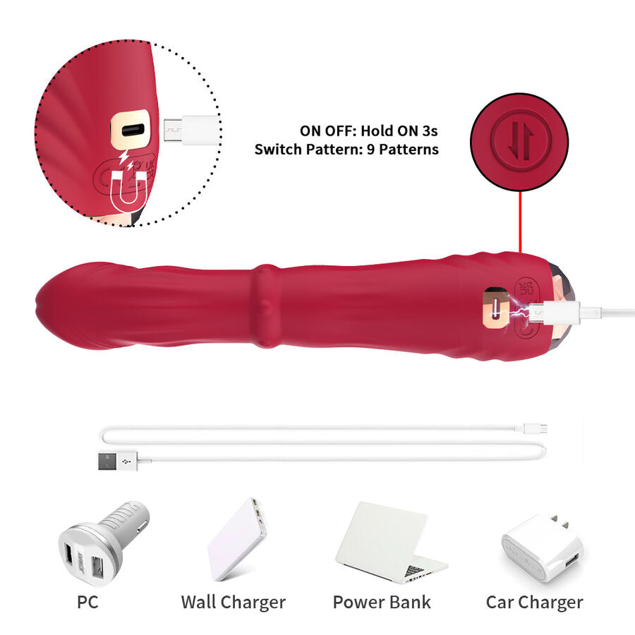 ARMONY Thermo-justerbar Vibrator Dildo Röd