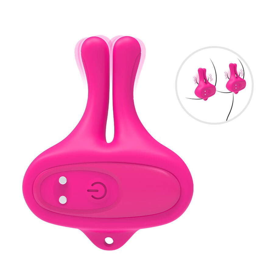 ARMONY kaninformade vibrerande bröstklämmor i rosa