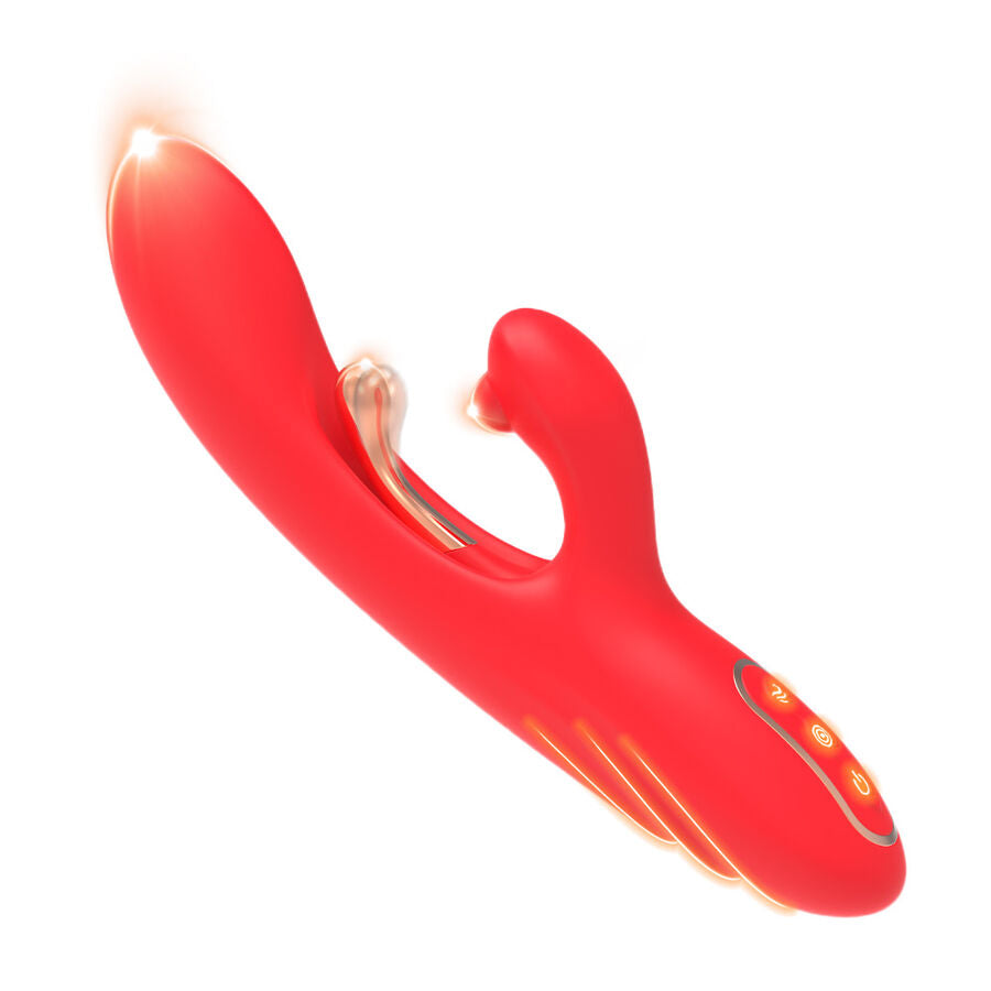 ARMONY - G-Punkt och Klitorisstimulator Vibrator med Oscillerande Tungspets Röd