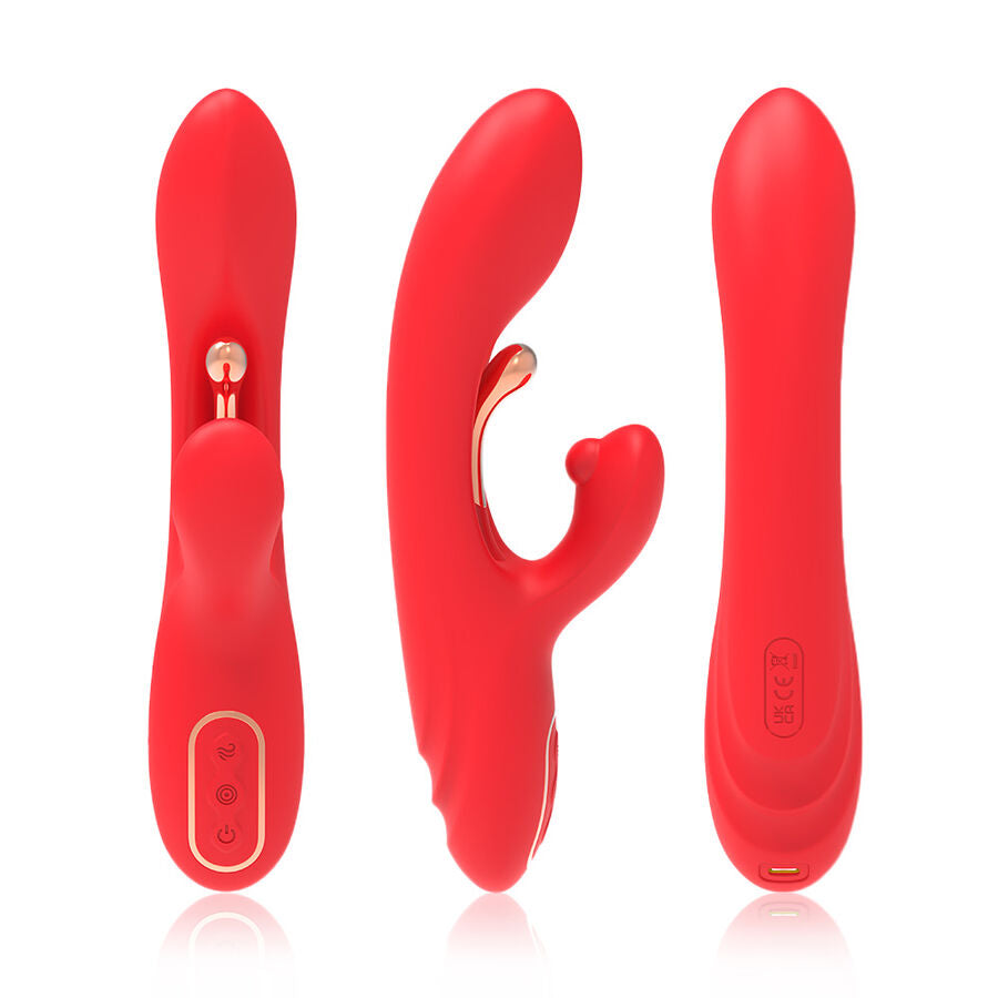 ARMONY - G-Punkt och Klitorisstimulator Vibrator med Oscillerande Tungspets Röd
