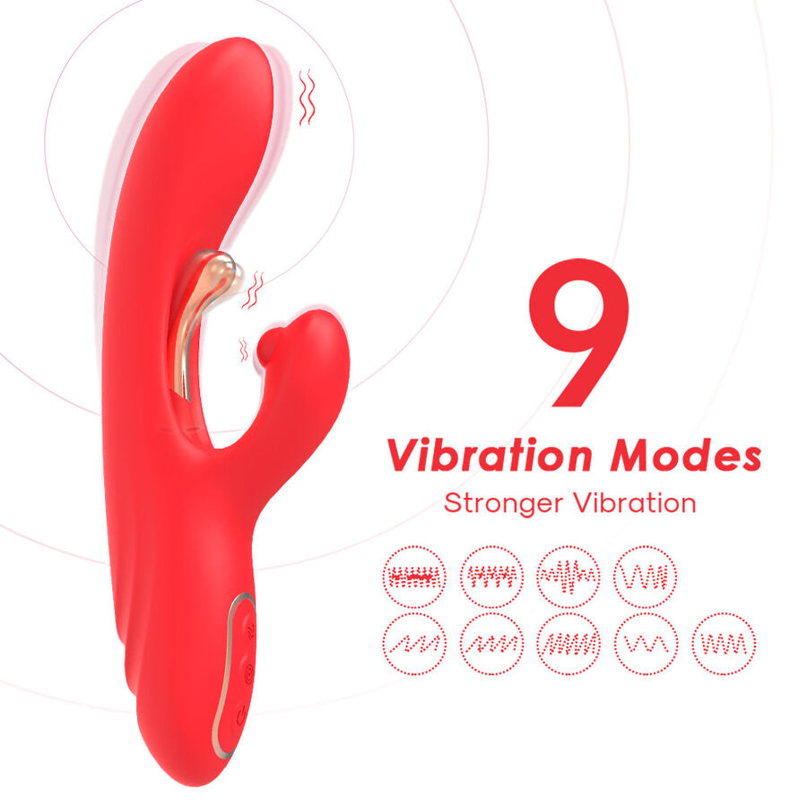 ARMONY - G-Punkt och Klitorisstimulator Vibrator med Oscillerande Tungspets Röd