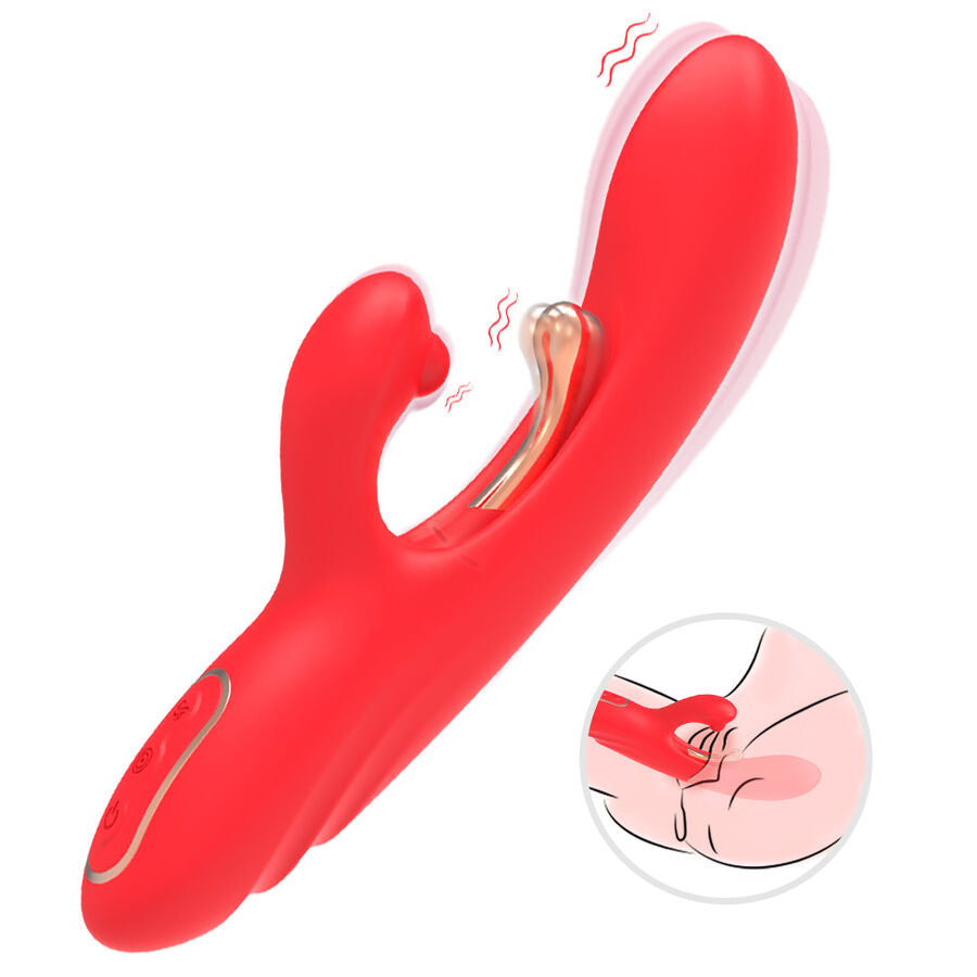 ARMONY - G-Punkt och Klitorisstimulator Vibrator med Oscillerande Tungspets Röd